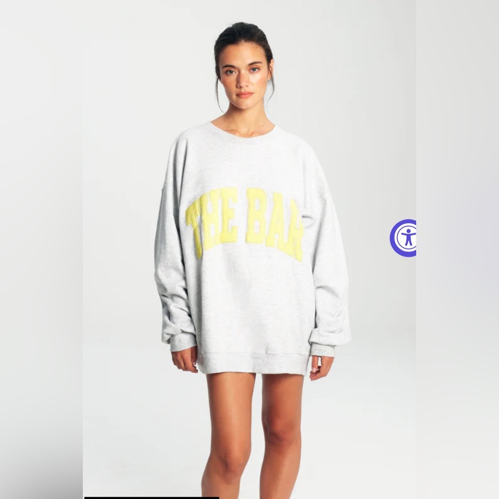 The Bar VARSITY SWEATSHIRT LT HEATHER GREY/LEMON